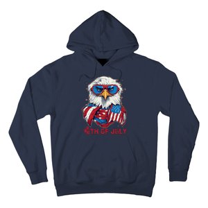 4th Of July Bald Eagle With American Flag Hoodie