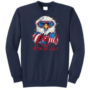 4th Of July Bald Eagle With American Flag Sweatshirt