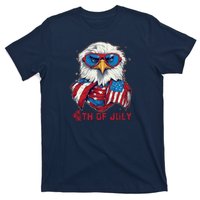 4th Of July Bald Eagle With American Flag T-Shirt