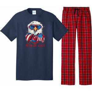 4th Of July Bald Eagle With American Flag Pajama Set