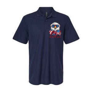 4th Of July Bald Eagle With American Flag Softstyle Adult Sport Polo