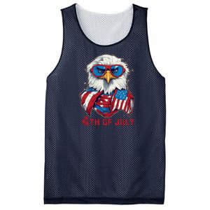 4th Of July Bald Eagle With American Flag Mesh Reversible Basketball Jersey Tank