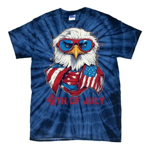 4th Of July Bald Eagle With American Flag Tie-Dye T-Shirt