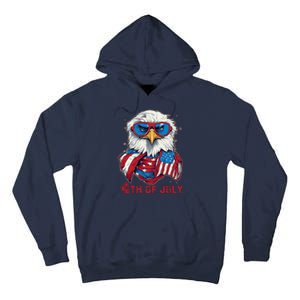 4th Of July Bald Eagle With American Flag Tall Hoodie