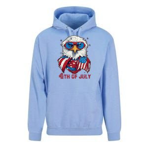 4th Of July Bald Eagle With American Flag Unisex Surf Hoodie