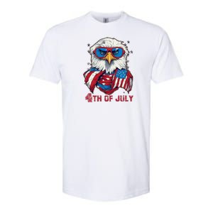 4th Of July Bald Eagle With American Flag Softstyle CVC T-Shirt