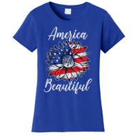 4th Of July Sunflower Flag America Beautiful Stars Stripes Great Gift Women's T-Shirt