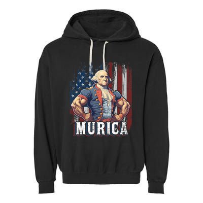 4th Of July Patriotic Funny George Washington July 4th Garment-Dyed Fleece Hoodie