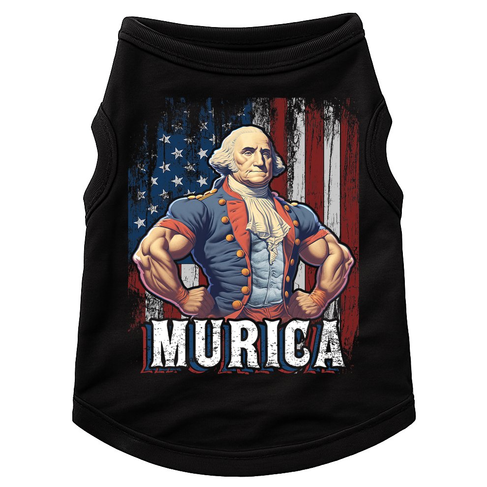 4th Of July Patriotic Funny George Washington July 4th Doggie Tank