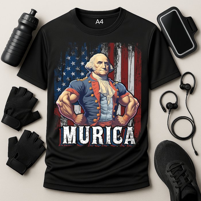 4th Of July Patriotic Funny George Washington July 4th Cooling Performance Crew T-Shirt
