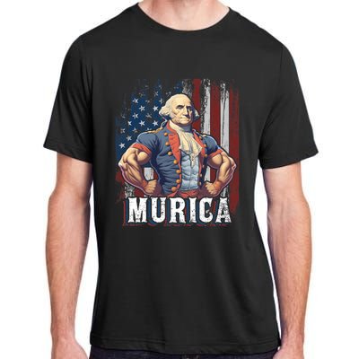 4th Of July Patriotic Funny George Washington July 4th Adult ChromaSoft Performance T-Shirt