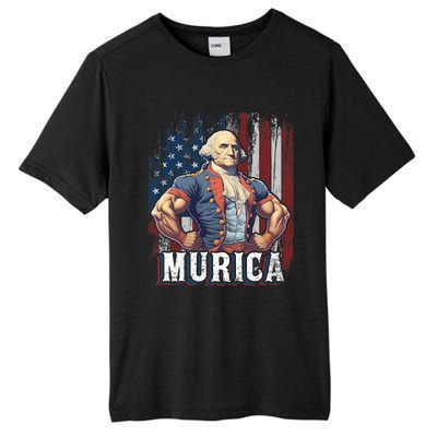 4th Of July Patriotic Funny George Washington July 4th Tall Fusion ChromaSoft Performance T-Shirt