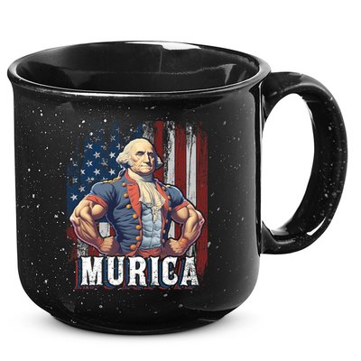 4th Of July Patriotic Funny George Washington July 4th 15oz Campfire Ceramic Mug