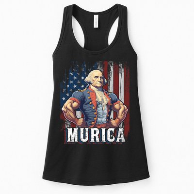 4th Of July Patriotic Funny George Washington July 4th Womens Tank Top