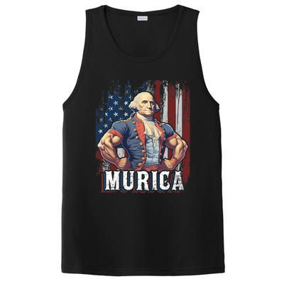 4th Of July Patriotic Funny George Washington July 4th PosiCharge Competitor Tank