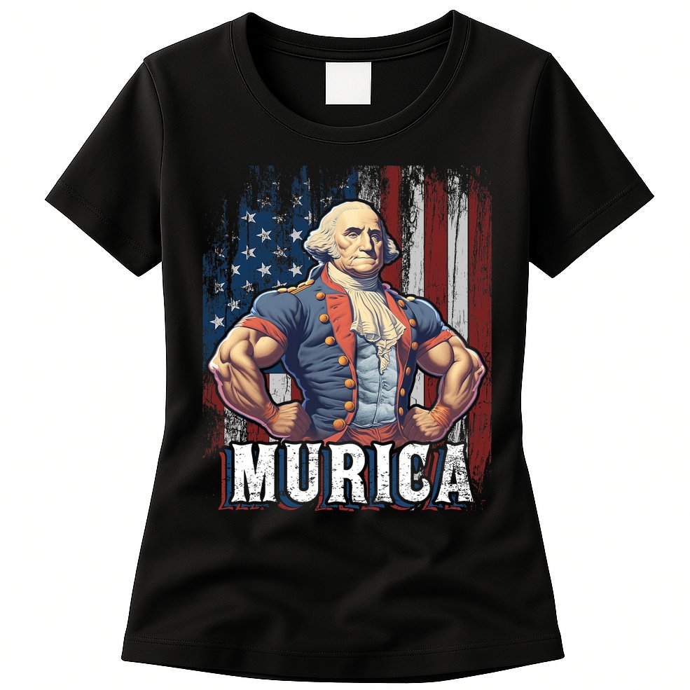 4th Of July Patriotic Funny George Washington July 4th Womens T-Shirt