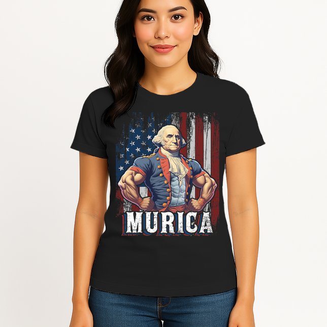 4th Of July Patriotic Funny George Washington July 4th Womens T-Shirt