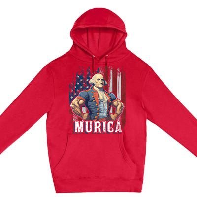 4th Of July Patriotic Funny George Washington July 4th Premium Pullover Hoodie