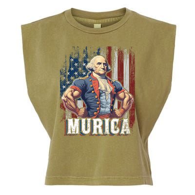 4th Of July Patriotic Funny George Washington July 4th Garment-Dyed Women's Muscle Tee