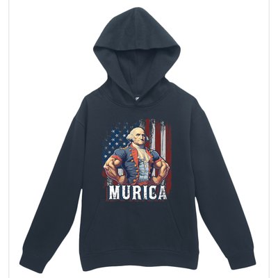 4th Of July Patriotic Funny George Washington July 4th Urban Pullover Hoodie