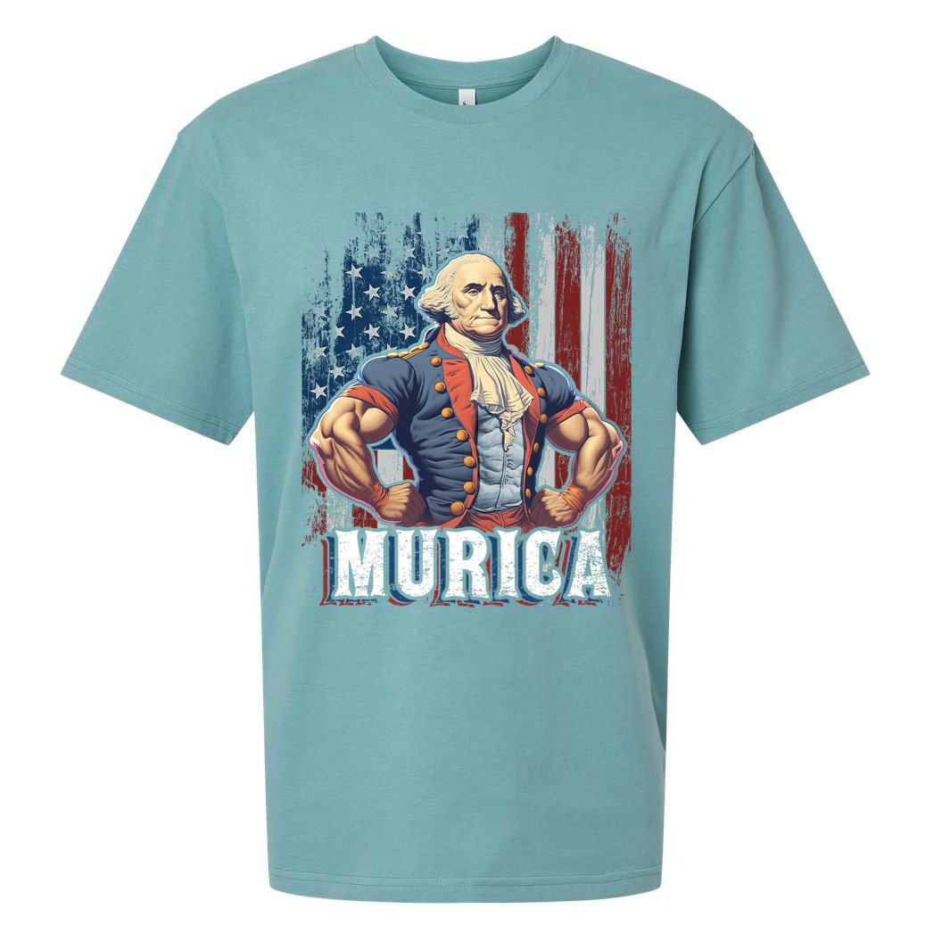 4th Of July Patriotic Funny George Washington July 4th Sueded Cloud Jersey T-Shirt