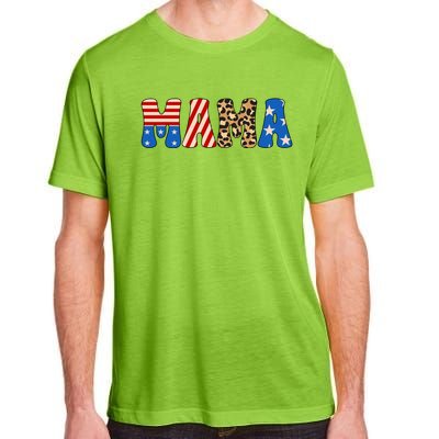 4th Of July American Mama Leopard American Flag American Mom Funny Gift Adult ChromaSoft Performance T-Shirt