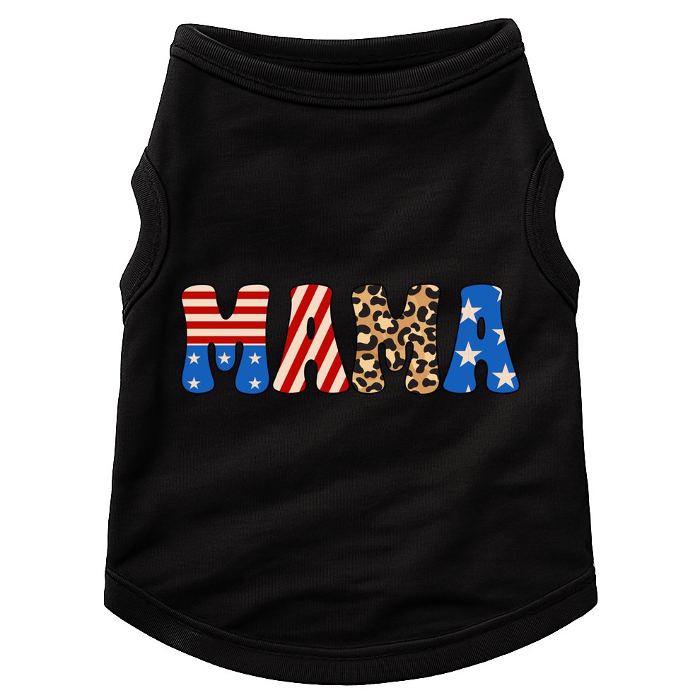 4th Of July American Mama Leopard American Flag American Mom Funny Gift Doggie Tank