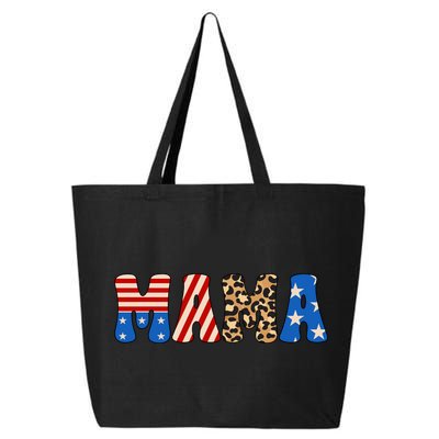 4th Of July American Mama Leopard American Flag American Mom Funny Gift 25L Jumbo Tote