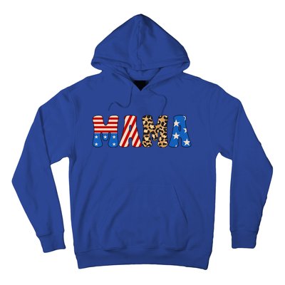 4th Of July American Mama Leopard American Flag American Mom Funny Gift Hoodie