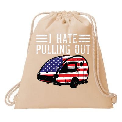 4th Of July Camping Hate Pulling Out America Women Drawstring Bag