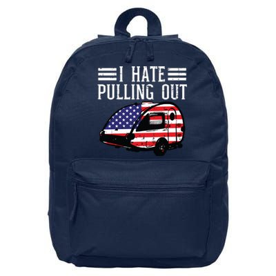 4th Of July Camping Hate Pulling Out America Women 16 in Basic Backpack