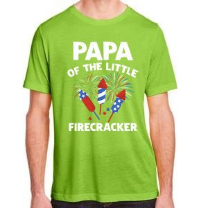 4th Of July Birthday Papa Of The Little Firecracker Funny Gift Adult ChromaSoft Performance T-Shirt