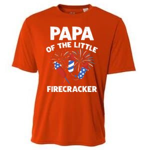 4th Of July Birthday Papa Of The Little Firecracker Funny Gift Cooling Performance Crew T-Shirt