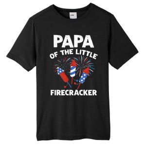 4th Of July Birthday Papa Of The Little Firecracker Funny Gift Tall Fusion ChromaSoft Performance T-Shirt