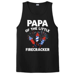 4th Of July Birthday Papa Of The Little Firecracker Funny Gift PosiCharge Competitor Tank