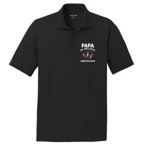 4th Of July Birthday Papa Of The Little Firecracker Funny Gift PosiCharge RacerMesh Polo