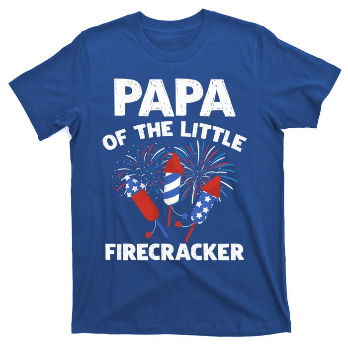 4th Of July Birthday Papa Of The Little Firecracker Funny Gift T-Shirt