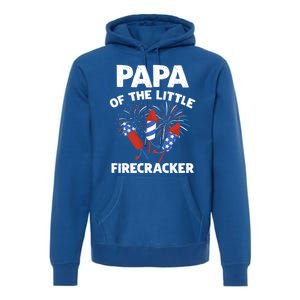 4th Of July Birthday Papa Of The Little Firecracker Funny Gift Premium Hoodie