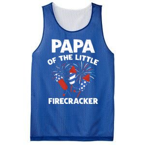 4th Of July Birthday Papa Of The Little Firecracker Funny Gift Mesh Reversible Basketball Jersey Tank