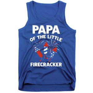 4th Of July Birthday Papa Of The Little Firecracker Funny Gift Tank Top