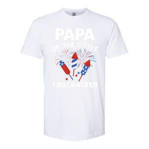 4th Of July Birthday Papa Of The Little Firecracker Funny Gift Softstyle CVC T-Shirt