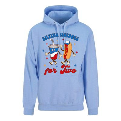 4th Of July Pregnancy Announcement Eating Hotdogs For Two Unisex Surf Hoodie