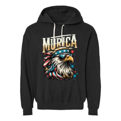4th Of July Bald Eagle Mullet Murica Usa Usa Merica Garment-Dyed Fleece Hoodie