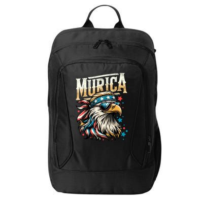 4th Of July Bald Eagle Mullet Murica Usa Usa Merica City Backpack