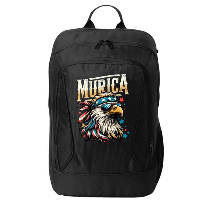 4th Of July Bald Eagle Mullet Murica Usa Usa Merica City Backpack