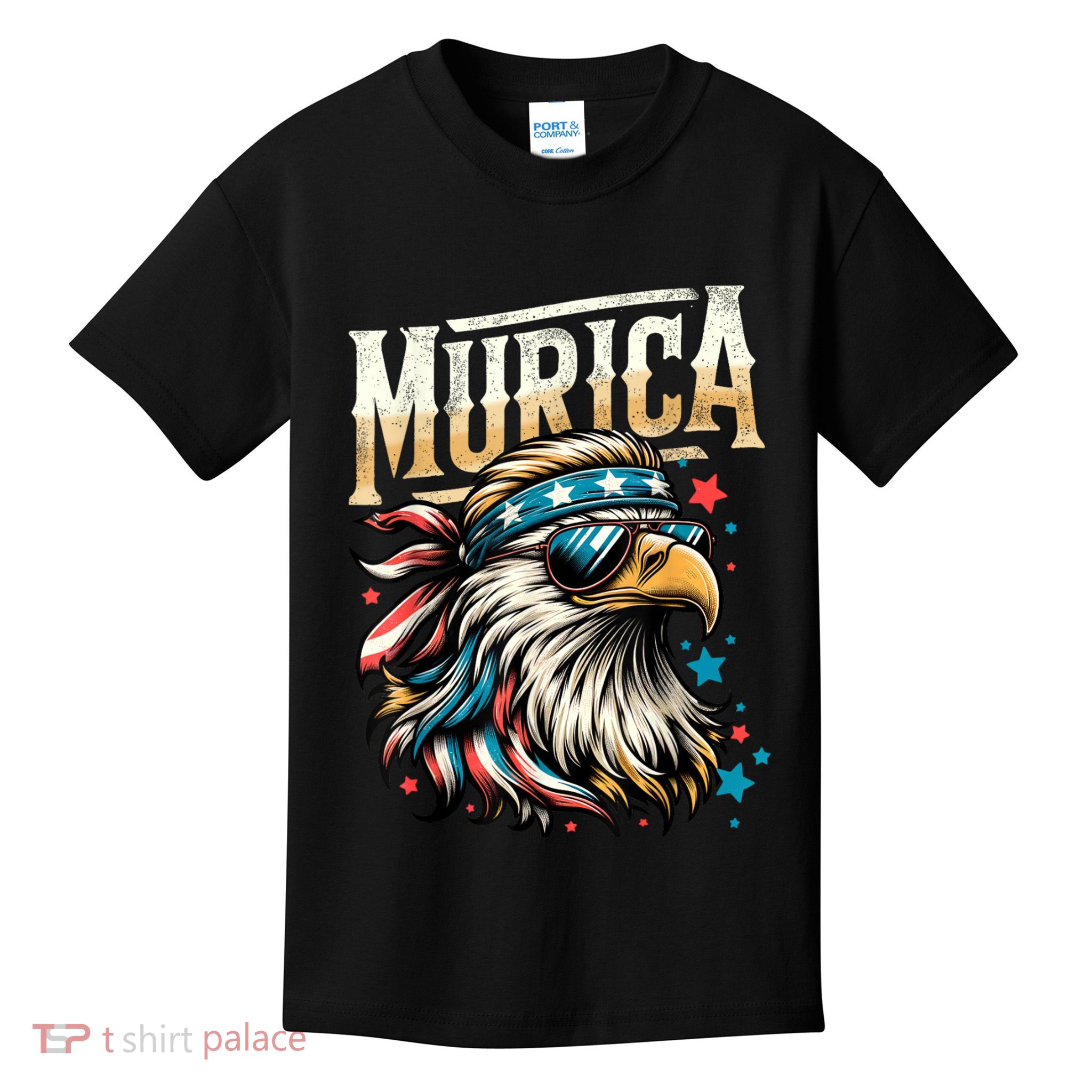 4th Of July Bald Eagle Mullet Murica Usa Usa Merica Kids T-Shirt