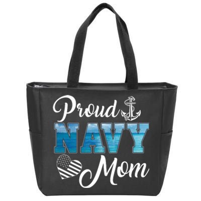 4th Of July Proud Na Vy Mom Sailor Mom Zip Tote Bag