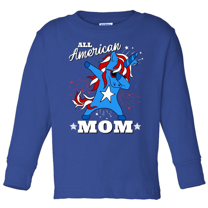 4th Of July Family Matching Outfit Unicorn Allamerican Mom Funny Gift Toddler Long Sleeve Shirt