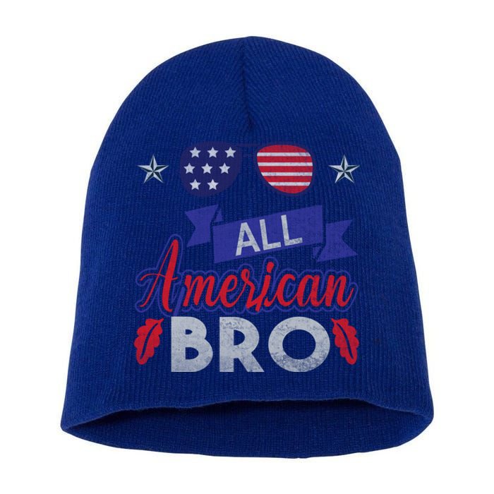 4th Of July All American Bro Family Matching Sunglasses Gift Short Acrylic Beanie