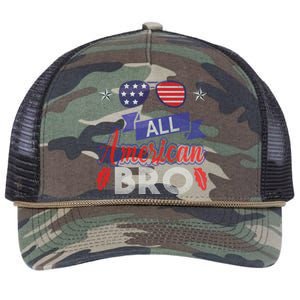 4th Of July All American Bro Family Matching Sunglasses Gift Retro Rope Trucker Hat Cap